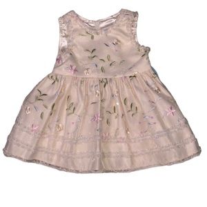 American Princess infant girls sequins lace floral sleeveless dress